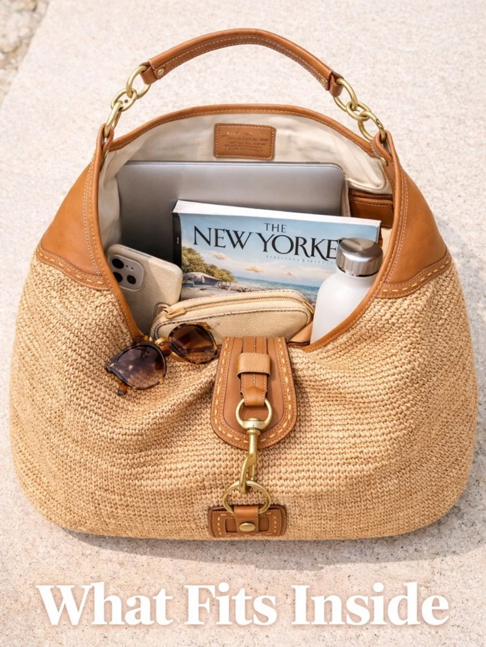 Coach Bleeker Straw Millie XL Tote Bag | F13374 - Picture 16 of 17